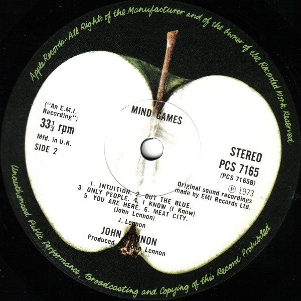 John Lennon : Mind Games (LP, Album, RE)