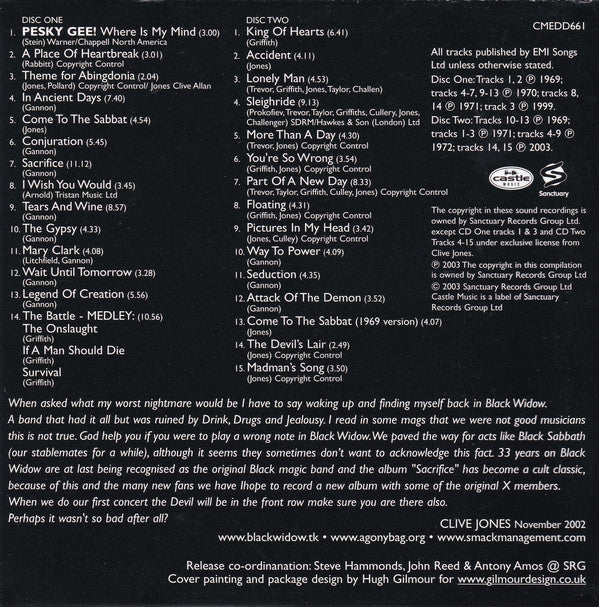 Black Widow (5) : Come To The Sabbat: The Anthology (2xCD, Comp)