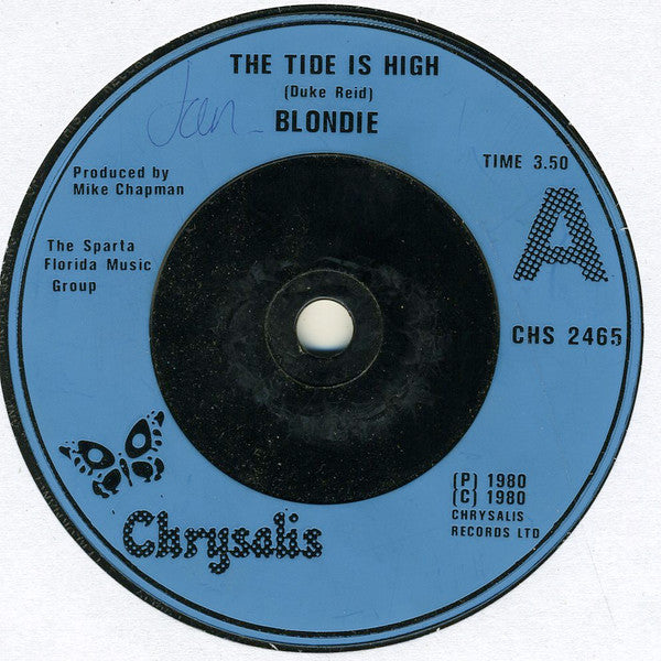 Blondie : The Tide Is High (7", Single, Blu)