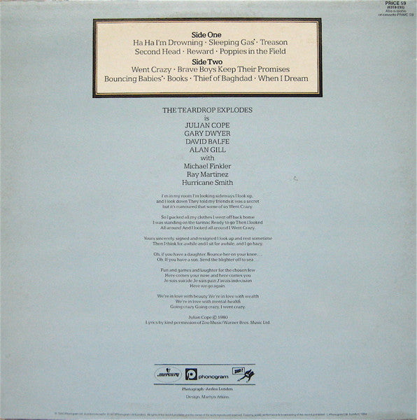 The Teardrop Explodes : Kilimanjaro (LP, Album, RE)