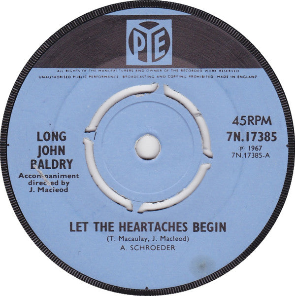 Long John Baldry : Let The Heartaches Begin (7", Single, RP, Pus)