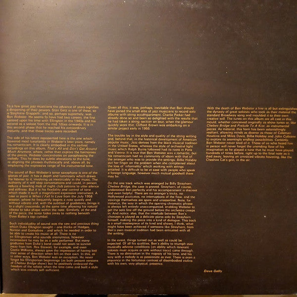 Ben Webster : Ballads By Ben Webster (2xLP, Comp, Mono)