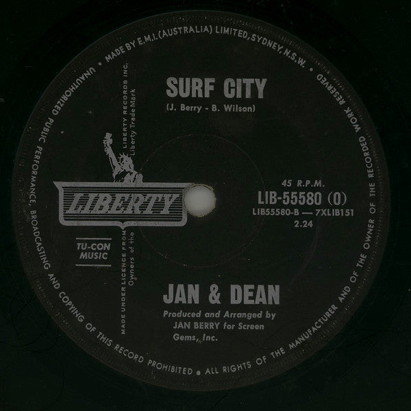 Jan & Dean : She's My Summer Girl / Surf City (7", Single)