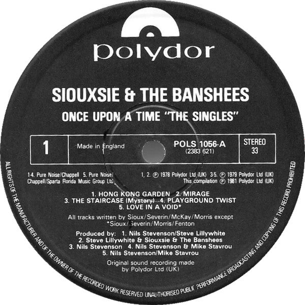 Siouxsie & The Banshees : Once Upon A Time/The Singles (LP, Comp)