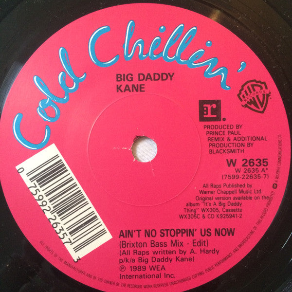 Big Daddy Kane : Ain't No Stoppin' Us Now (7", Gol)