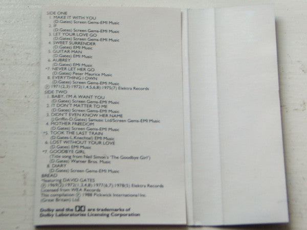 Bread : The Very Best Of Bread - 16 Great Songs (Cass, Comp, Whi)