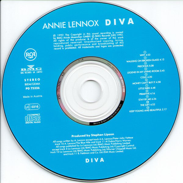 Annie Lennox : Diva (CD, Album)