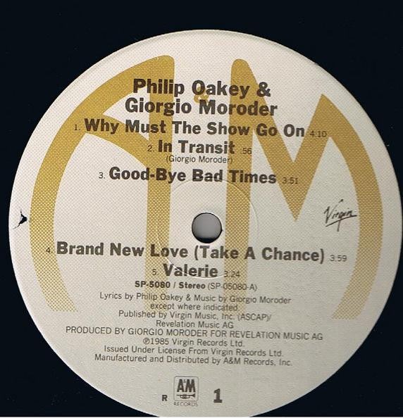 Philip Oakey & Giorgio Moroder : Philip Oakey & Giorgio Moroder (LP, Album, R -)