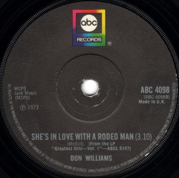 Don Williams (2) : I Recall A Gypsy Woman (7")