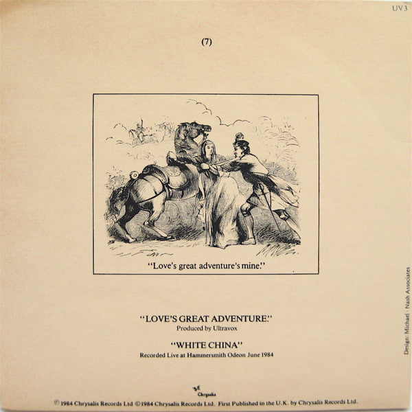 Ultravox : Love's Great Adventure (7", Single, Blu)