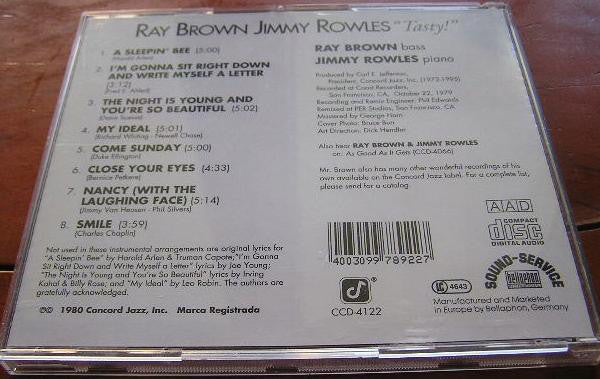 Ray Brown, Jimmy Rowles : Tasty! (CD, Album, RE)