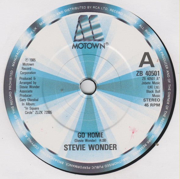 Stevie Wonder : Go Home (7", Single)