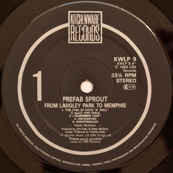 Prefab Sprout : From Langley Park To Memphis (LP, Album)