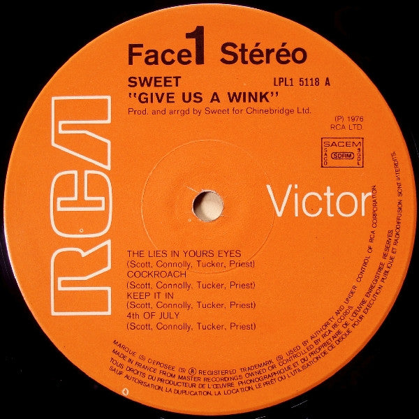 The Sweet : Give Us A Wink (LP, Album)