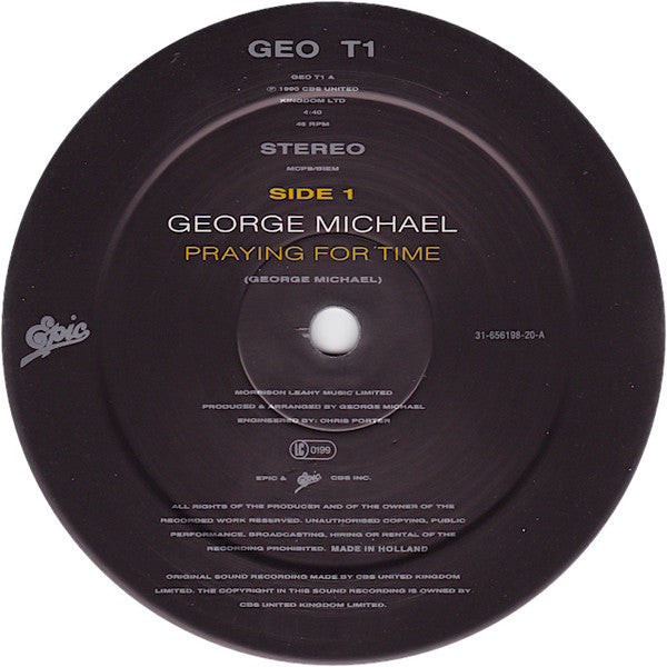 George Michael : Praying For Time (12", Single)