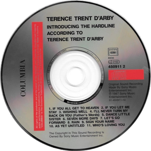 Terence Trent D'Arby : Introducing The Hardline According To Terence Trent D'Arby (CD, Album, RE)