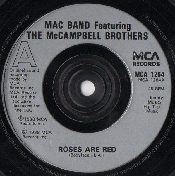 Mac Band Featuring The McCampbell Brothers : Roses Are Red (7", Single, Sil)