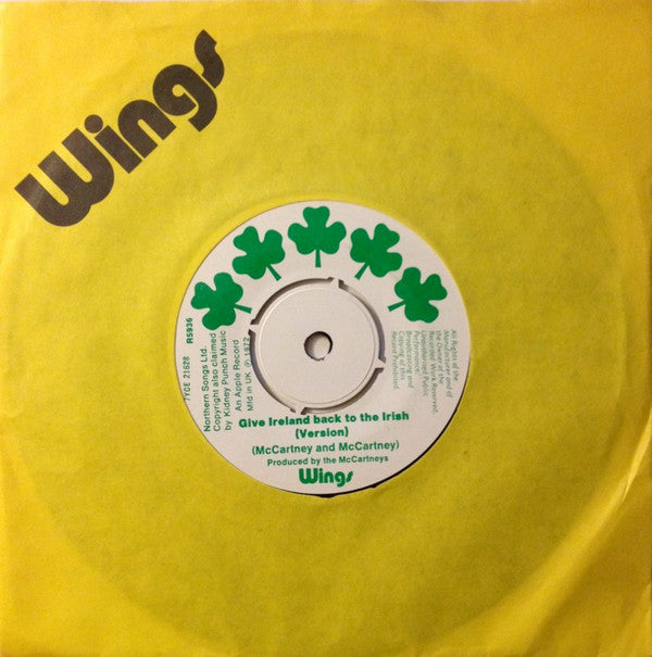 Wings (2) : Give Ireland Back To The Irish (7", Single, Pus)