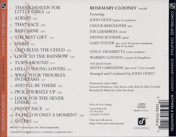 Rosemary Clooney : Mothers & Daughters (CD, Album)