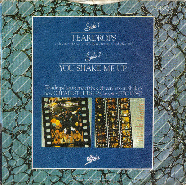 Shakin' Stevens : Teardrops (7", Single, Inj)