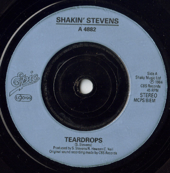 Shakin' Stevens : Teardrops (7", Single, Inj)