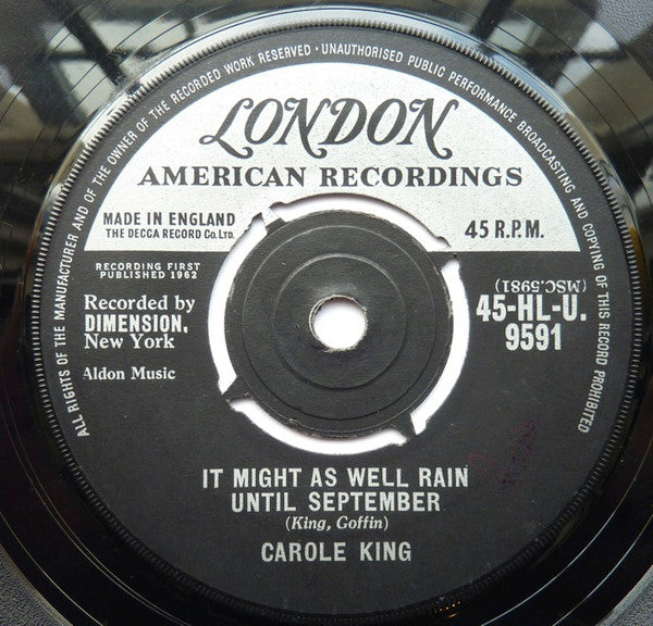 Carole King : It Might As Well Rain Until September (7", Single)