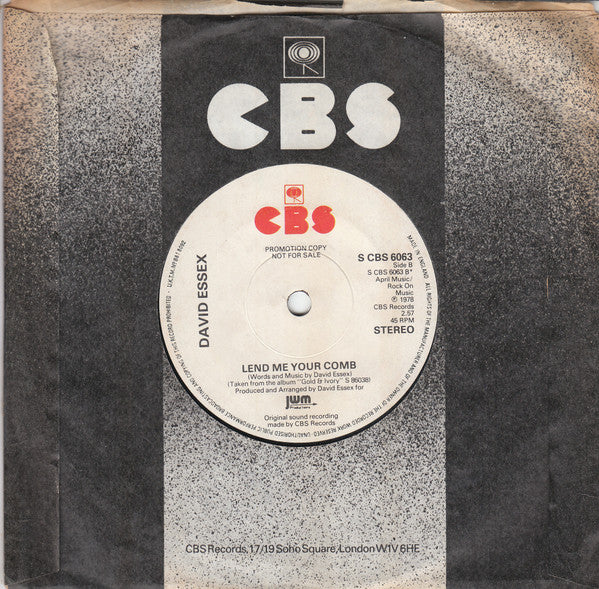 David Essex : Stay With Me Baby  (7", Single, Promo)