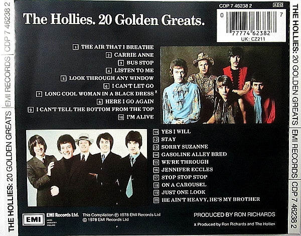 The Hollies : 20 Golden Greats (CD, Comp, RE, RM, RP)