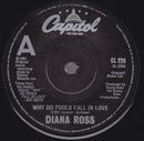 Diana Ross : Why Do Fools Fall In Love (7", Sol)