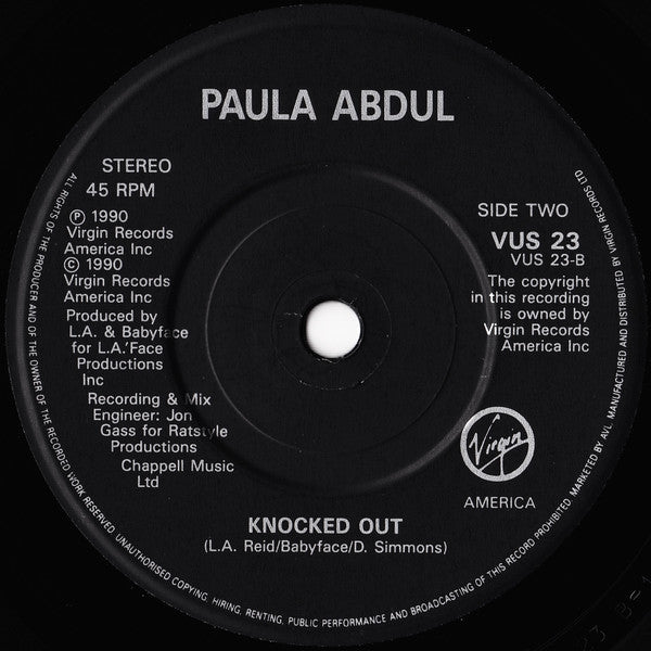 Paula Abdul : Knocked Out (7", Single, Pap)