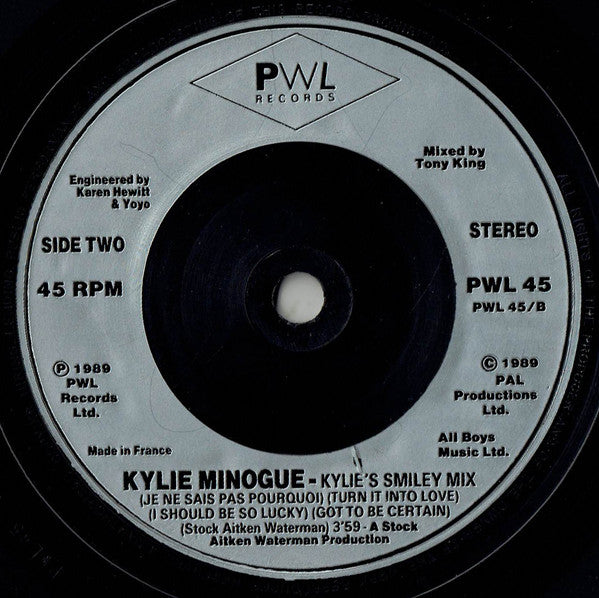 Kylie Minogue : Never Too Late (7", Single, Sil)