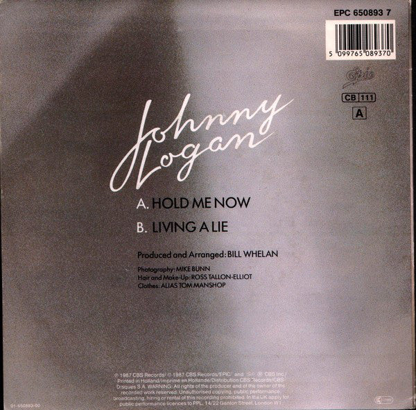 Johnny Logan : Hold Me Now (7", Single)