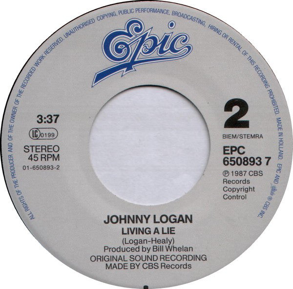 Johnny Logan : Hold Me Now (7", Single)