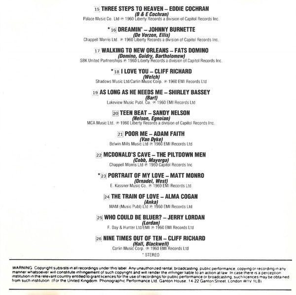 Various : Hits Of 1960 (CD, Comp)