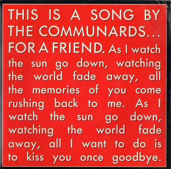 The Communards : For A Friend (7", Single)