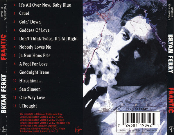 Bryan Ferry : Frantic (CD, Album)