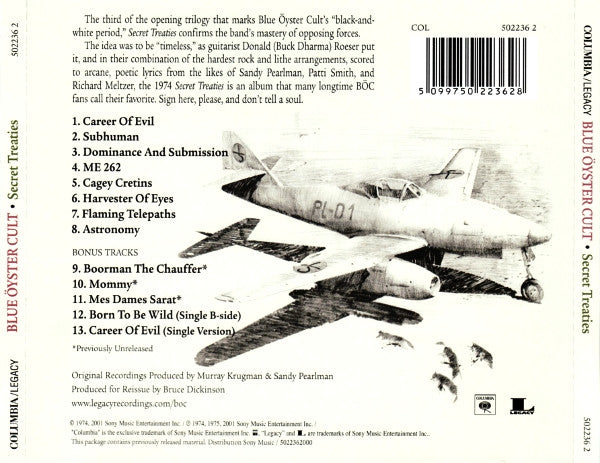 Blue Öyster Cult : Secret Treaties (CD, Album, RE, RM)