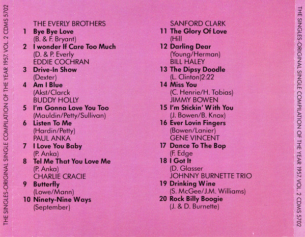 Various : The Singles - Original Single Compilation Of The Year 1957 Vol. 2 (CD, Comp)