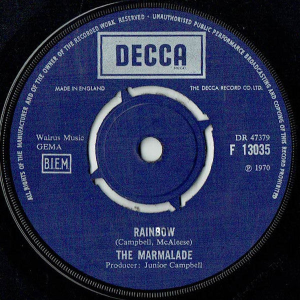 The Marmalade : Rainbow (7", Single)