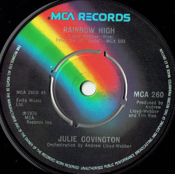 Julie Covington : Don't Cry For Me Argentina (7", Single, Pus)