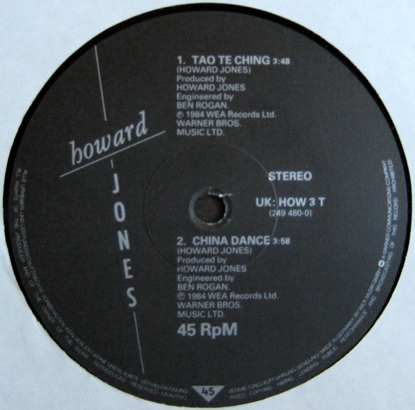 Howard Jones : Hide & Seek (12", Single, Bla)