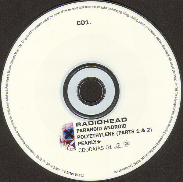 Radiohead : Paranoid Android (CD, Single, CD1)
