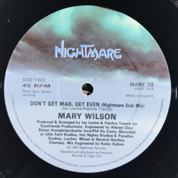 Mary Wilson : Don't Get Mad, Get Even (12", Single)