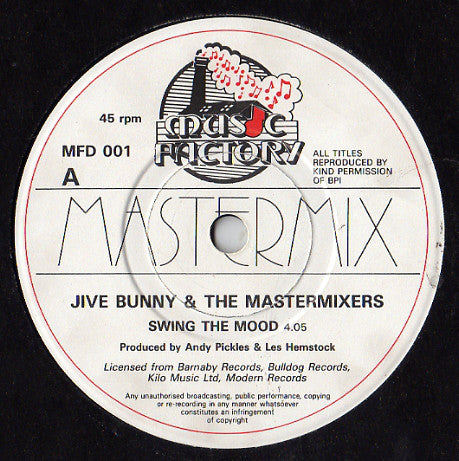 Jive Bunny And The Mastermixers : Swing The Mood (7", Single, Pap)