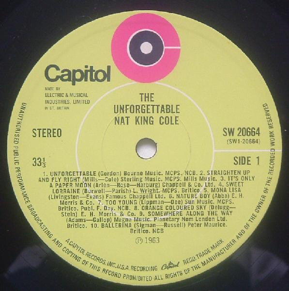 Nat King Cole : The Unforgettable Nat King Cole (LP, Comp, RE, RP, Com)