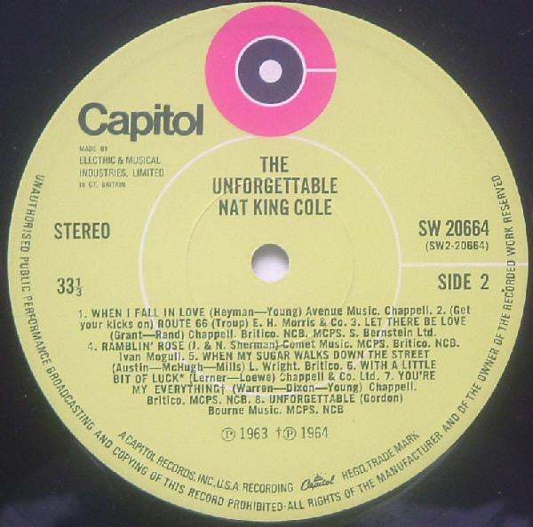 Nat King Cole : The Unforgettable Nat King Cole (LP, Comp, RE, RP, Com)