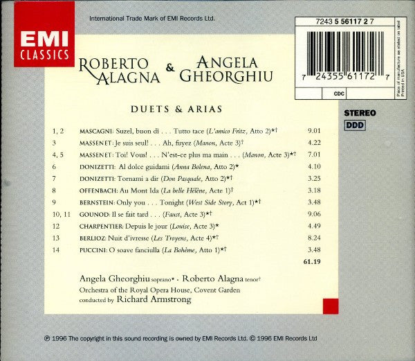 Roberto Alagna & Angela Gheorghiu, Richard Armstrong (4), Orchestra Of The Royal Opera House, Covent Garden : Duets & Arias (CD)