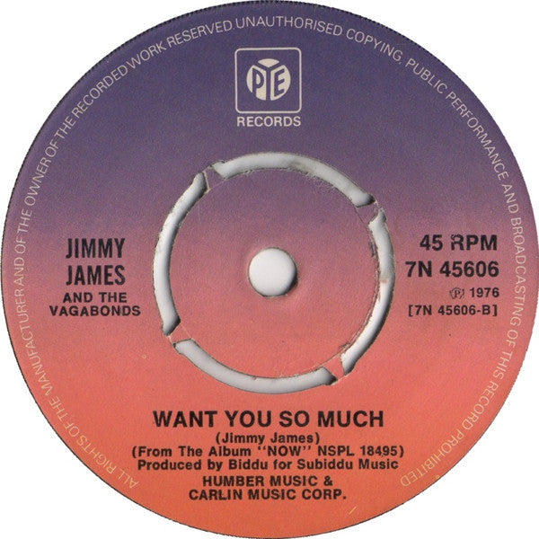 Jimmy James & The Vagabonds : Now Is The Time (7", Single, Pus)