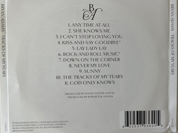 Bryan Adams : Tracks Of My Years (CD, Album)