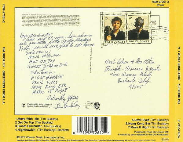 Tim Buckley : Greetings From L.A. (CD, Album, RE)